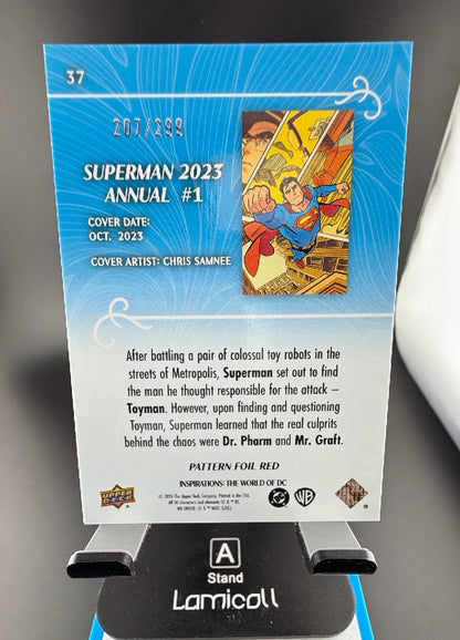 2024 UD Inspirations: Superman /299 The World of DC Pattern Foil Red #37