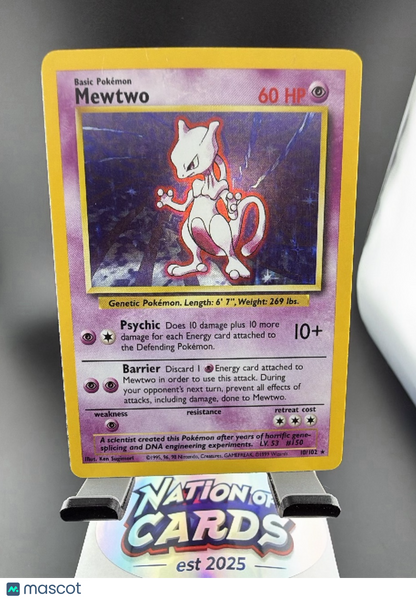 1999 Base Set Mewtwo Holo Rare #10/102