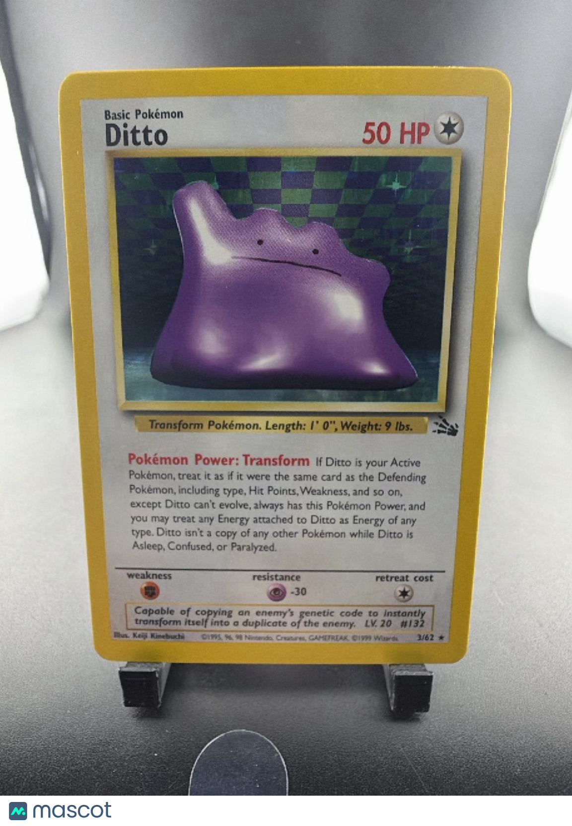 1999 Fossil Ditto Holo Rare #3/62