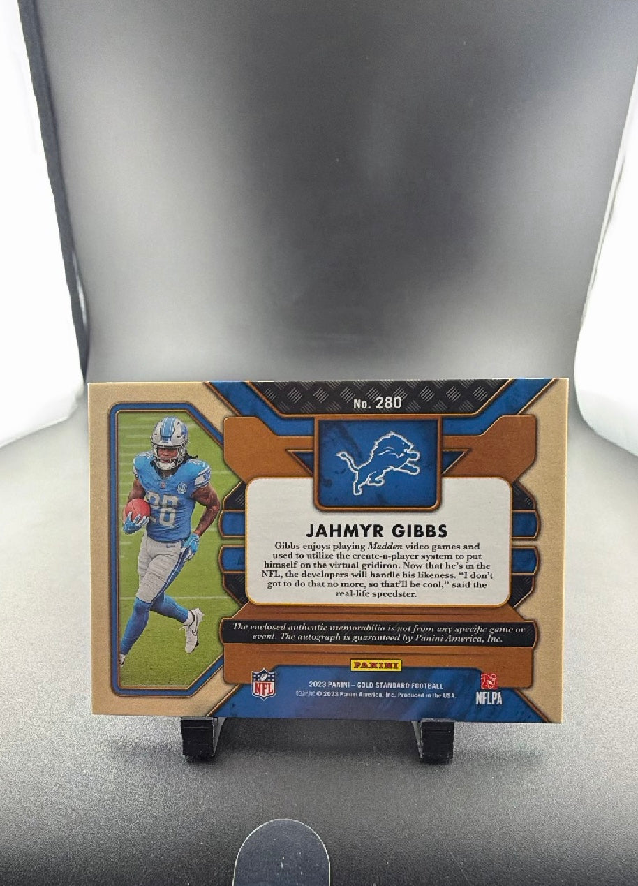 2023 Panini Gold Standard Jahmyr Gibbs #280 /140 RC Memorabilia
