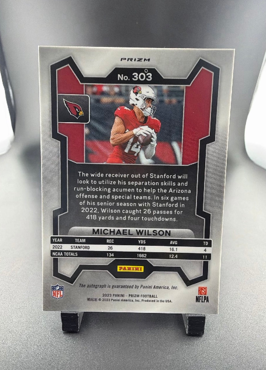 2023 Panini Prizm Football Michael Wilson #303 Silver RC