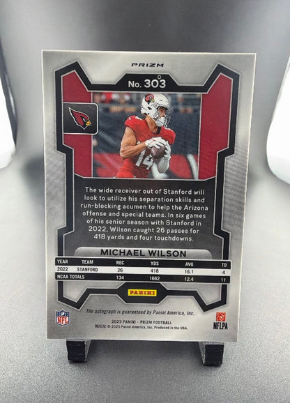 2023 Panini Prizm Football Michael Wilson #303 Silver RC