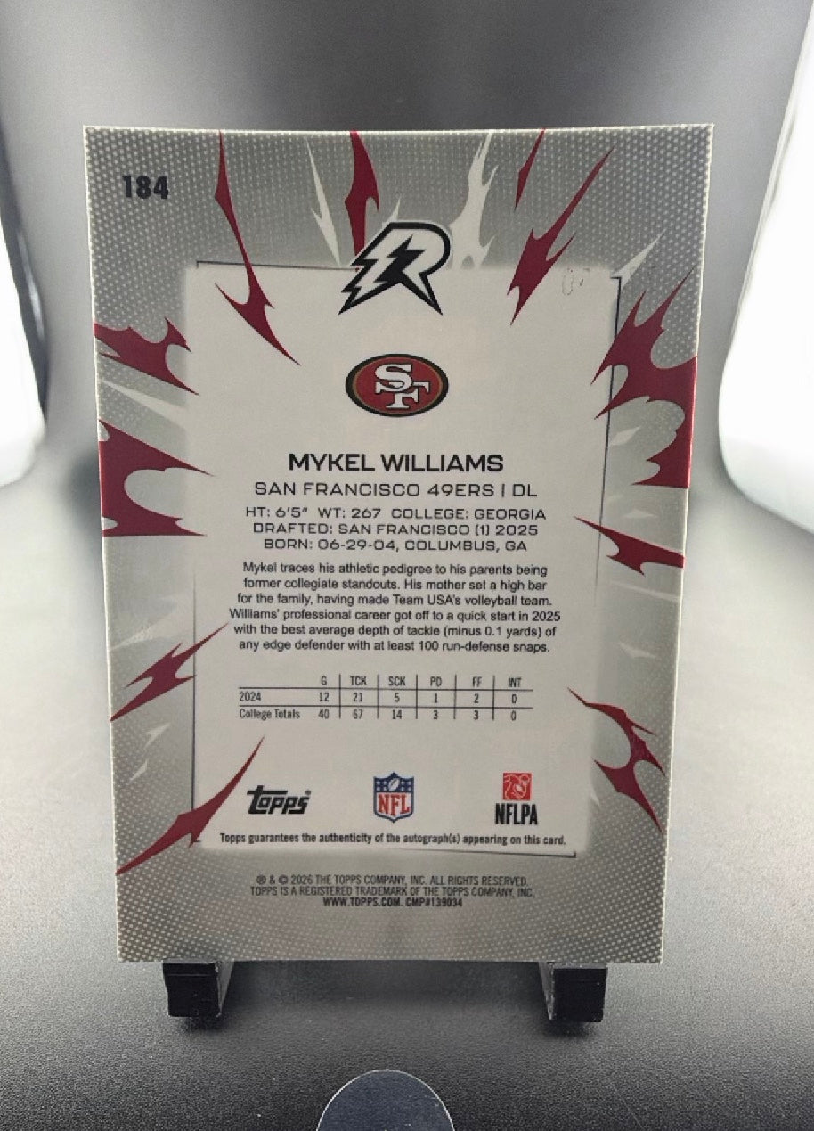 2026 Topps Rip Football Mykel Williams #184 /250 RC