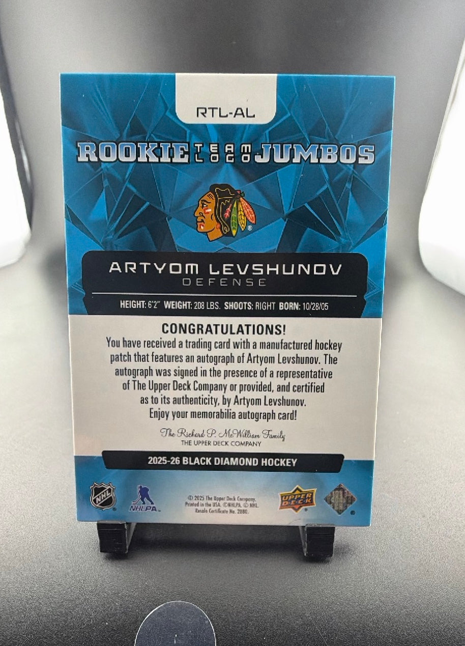2025 Upper Deck Black Diamond Artyom Levshunov #RTL-AL /99 Patch