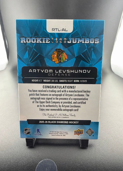 2025 Upper Deck Black Diamond Artyom Levshunov #RTL-AL /99 Patch