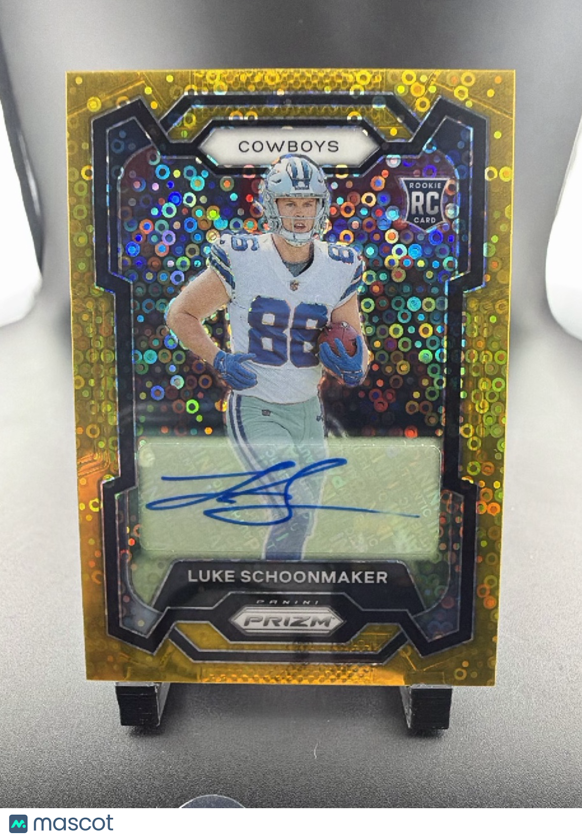 2023 Panini Prizm Football Luke Schoonmaker #325 Gold Shimmer /10 RC