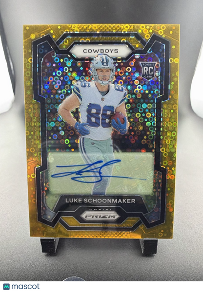 2023 Panini Prizm Football Luke Schoonmaker #325 Gold Shimmer /10 RC