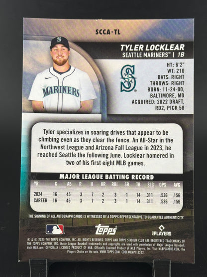 2025 Topps Stadium Club Chrome Tyler Locklear #SCCA-TL Orange /25 RC