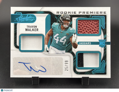 2022 Panini Absolute Football Travon Walker 225 Rookie Premiere Materials /99 RC
