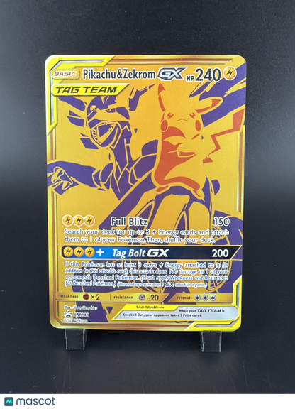 Sun & Moon Pikachu & Zekrom GX Gold Black Star Promo #SM248
