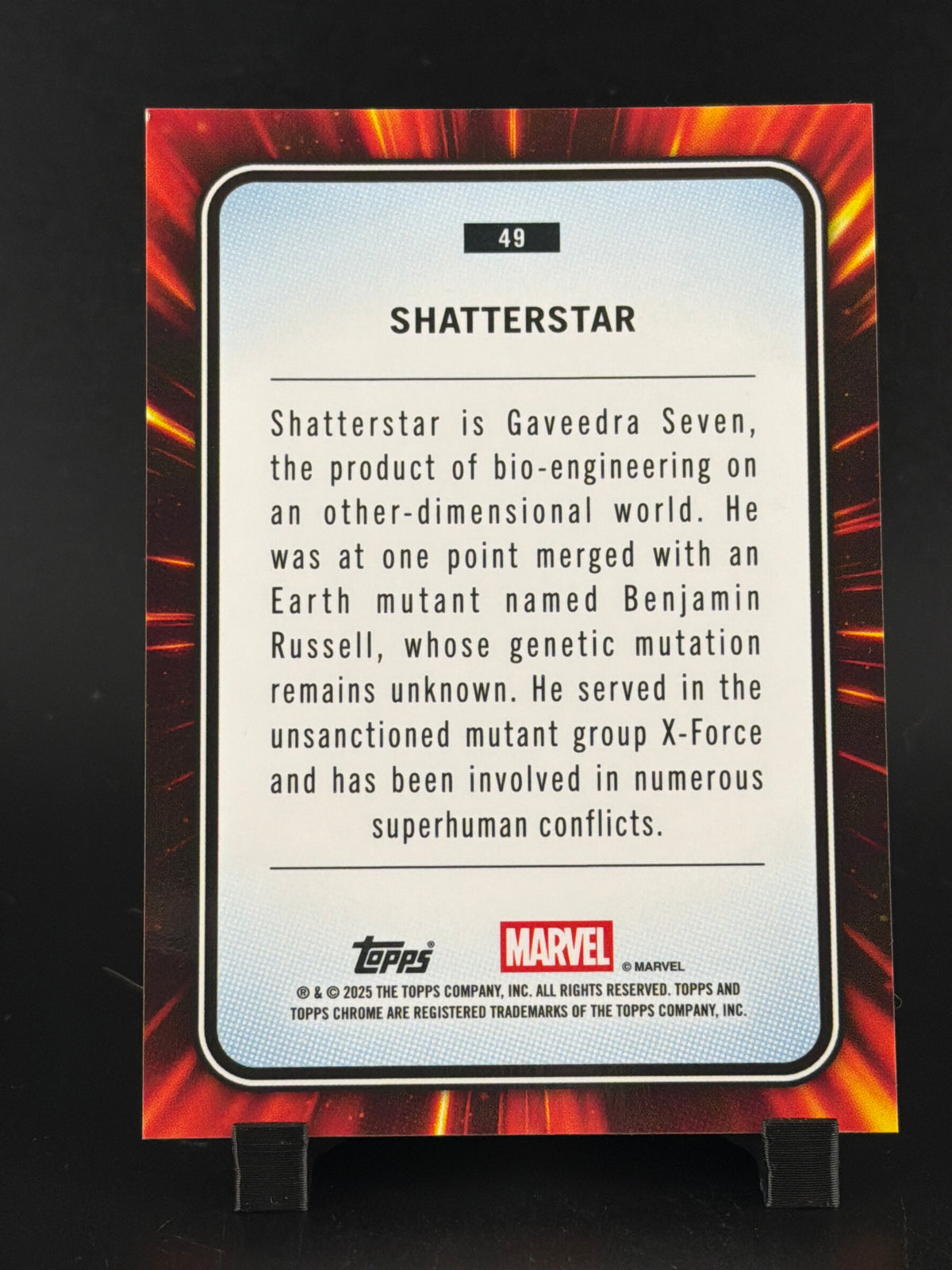 2025 Topps Chrome Marvel Shatterstar 62/62 #49