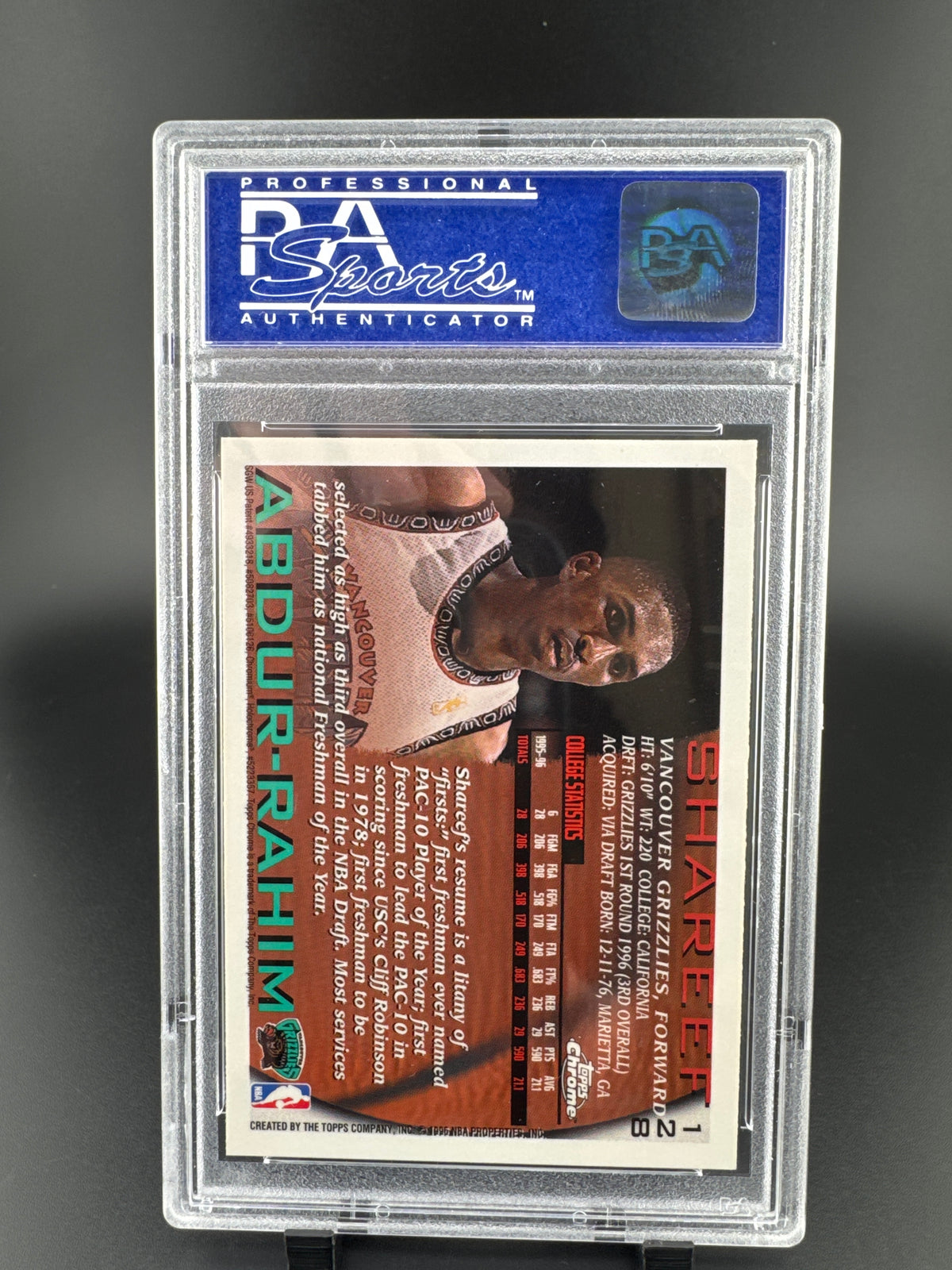 1996 Topps Chrome Shareef Abdur-Rahim #128 PSA 9