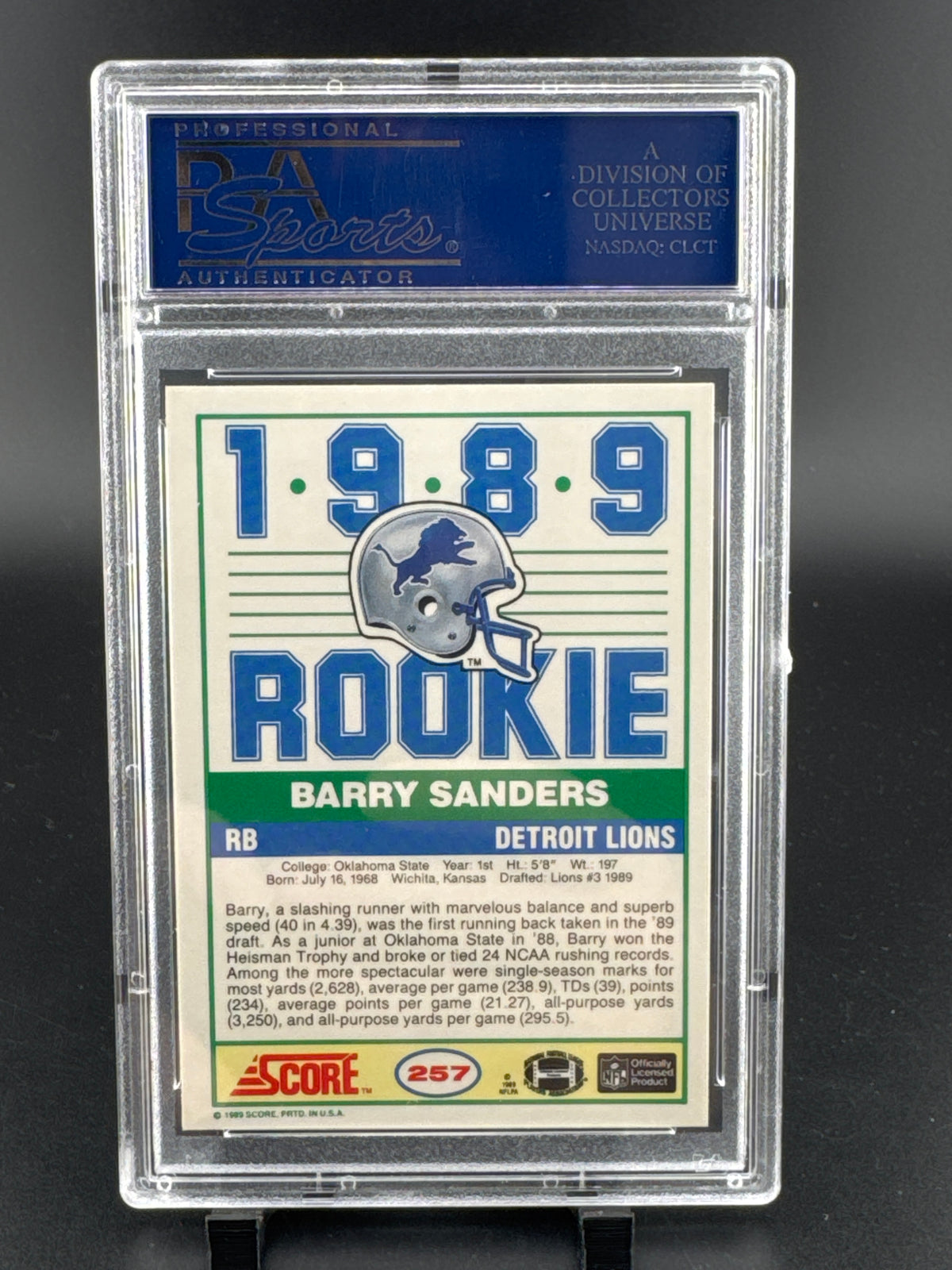 1989 Score Barry Sanders #257 PSA 10