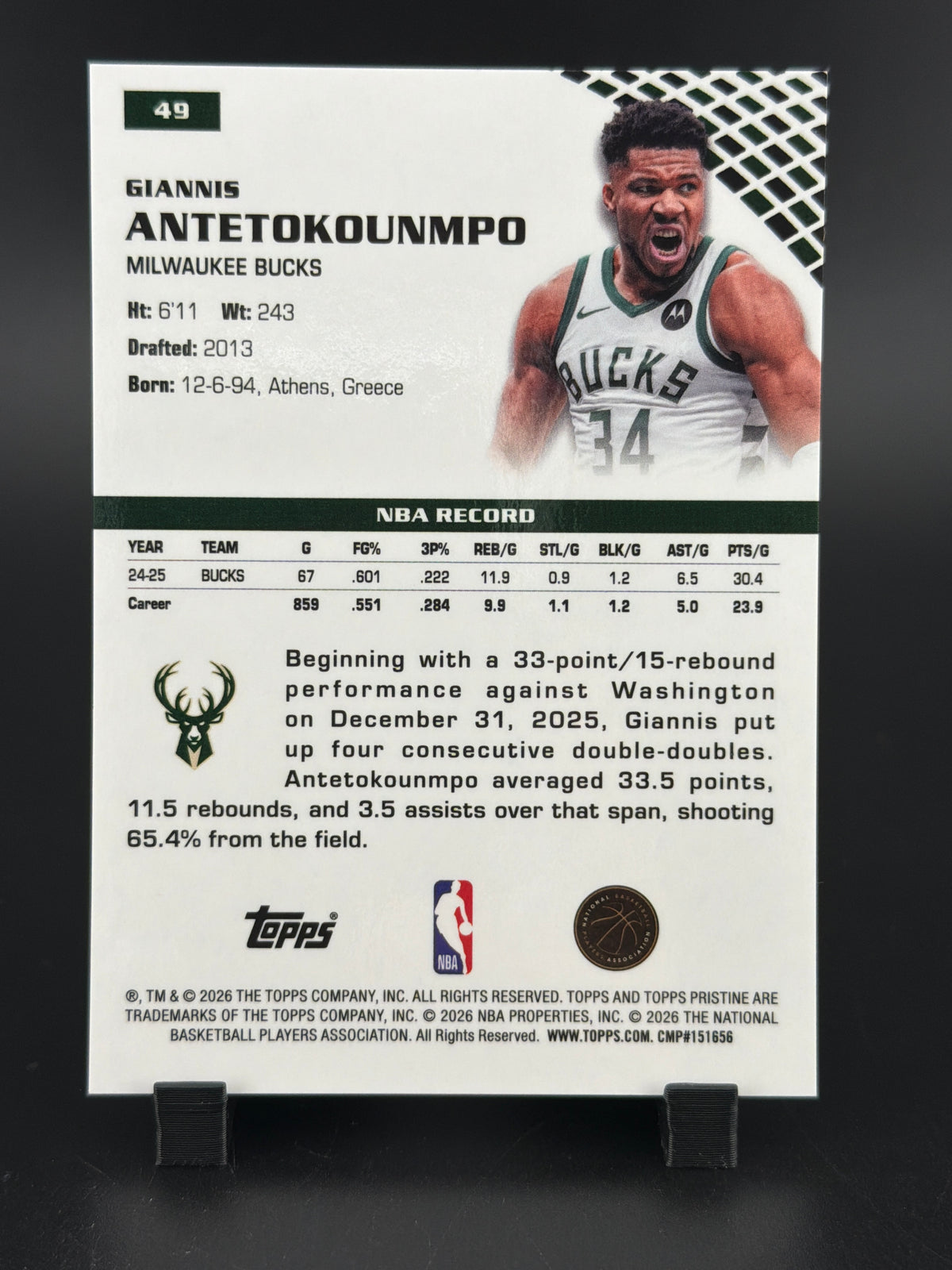 2026 Topps Pristine Giannis Antetokounmpo #49 Orange