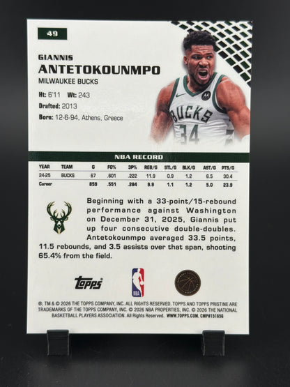 2026 Topps Pristine Giannis Antetokounmpo #49 Orange