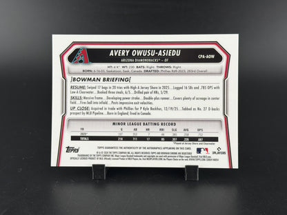 2026 Bowman Chrome Avery Owusu-Asiedu #CPA-AOW Green Mojo Refractor /99