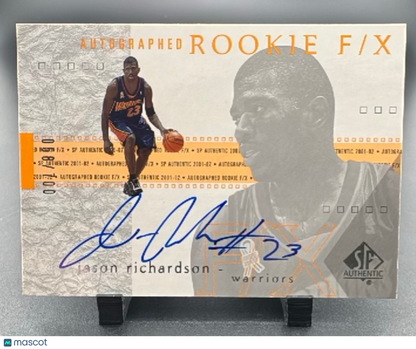 2002 SP Authentic Jason Richardson #137 Autographed Rookie F/X