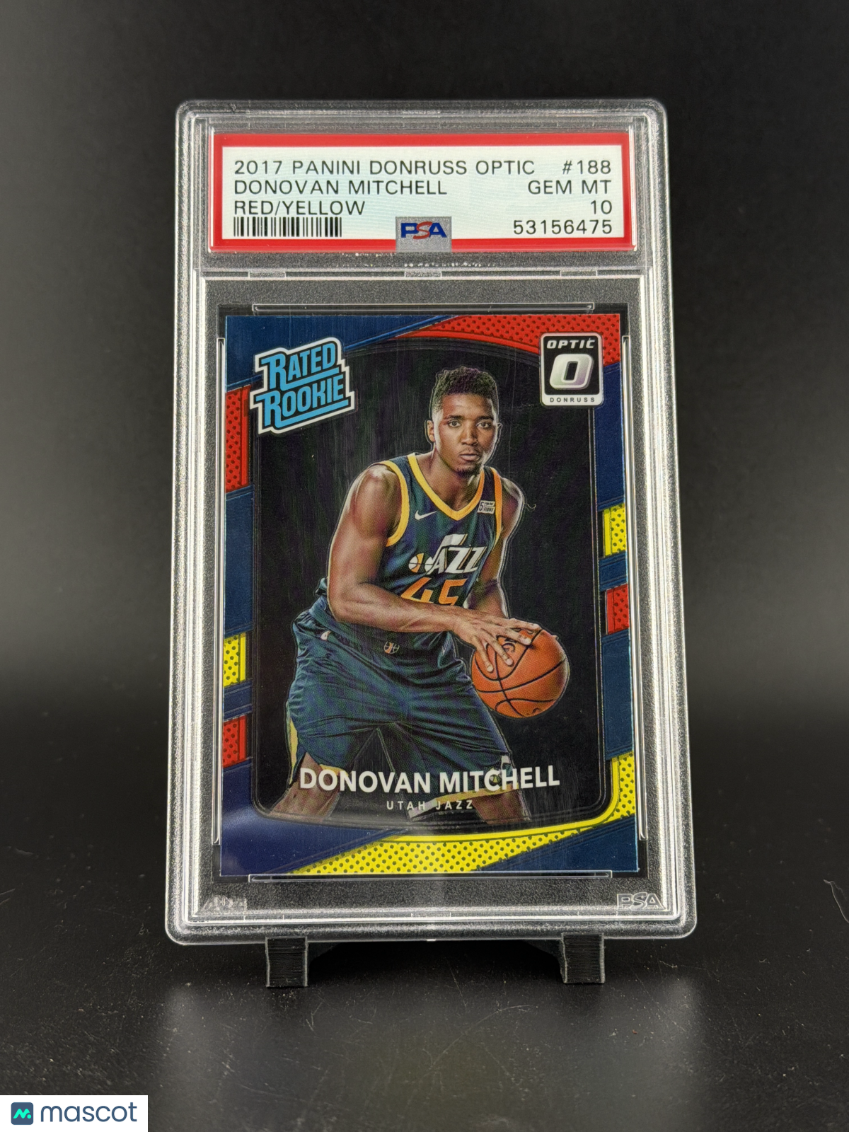 2017 Panini Donruss Optic Donovan Mitchell #188 Red Yellow PSA 10