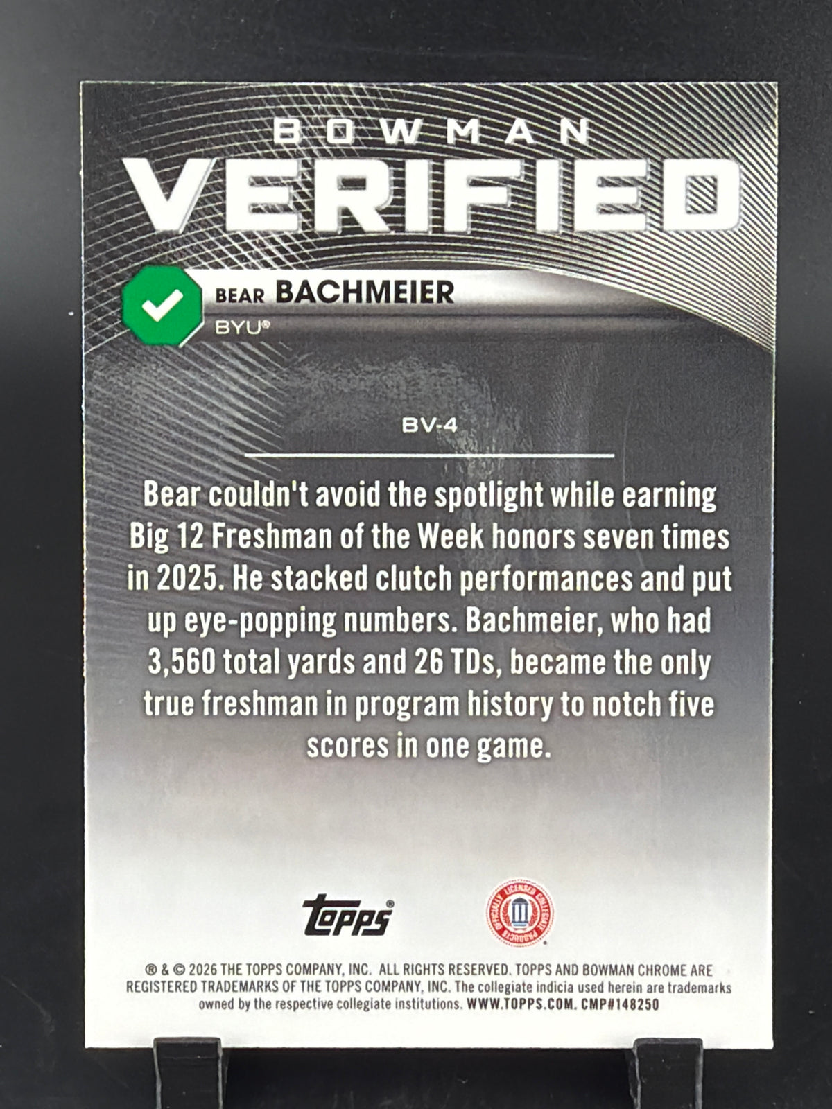 2026 Bowman Chrome Bear Bachmeier #BV-4 /150