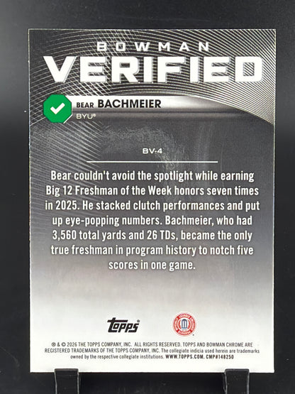 2026 Bowman Chrome Bear Bachmeier #BV-4 /150