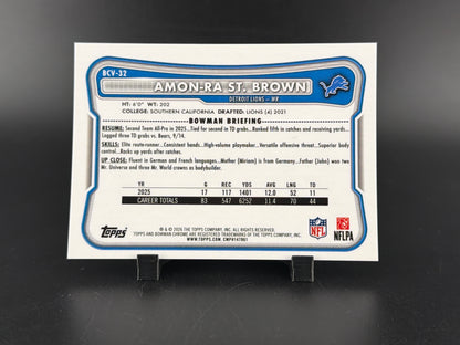 2025 Topps Bowman Chrome Amon-Ra St. Brown #BCV-32 Gold Mojo Refractor