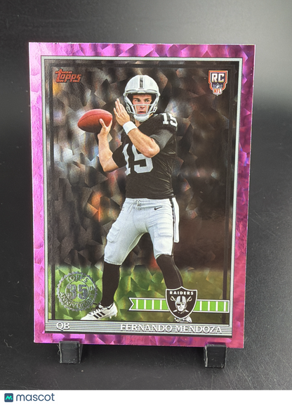 2026 Topps Fernando Mendoza #91TR-1 Pink Crackle RC
