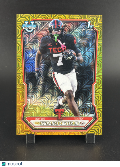 2025 Bowman Chrome University Terrance Carter Gold Geometric Refractor /50