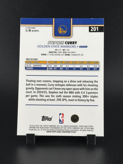 2025 Topps Chrome Stephen Curry #201 X-Fractor