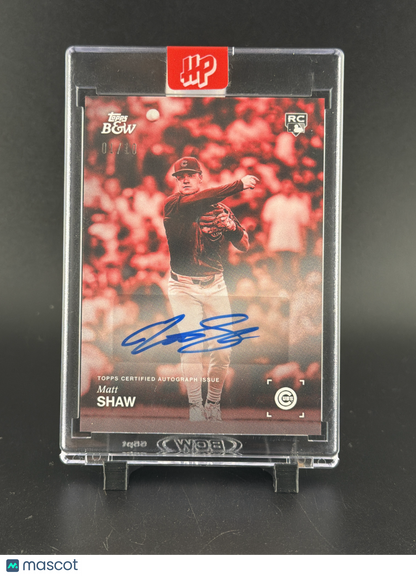 2025 Topps Black & White Baseball Matt Shaw #047-A /10 RC