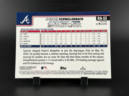 2025 Topps Chrome Spencer Schwellenbach #RA-SS Blue Refractor /150 RC