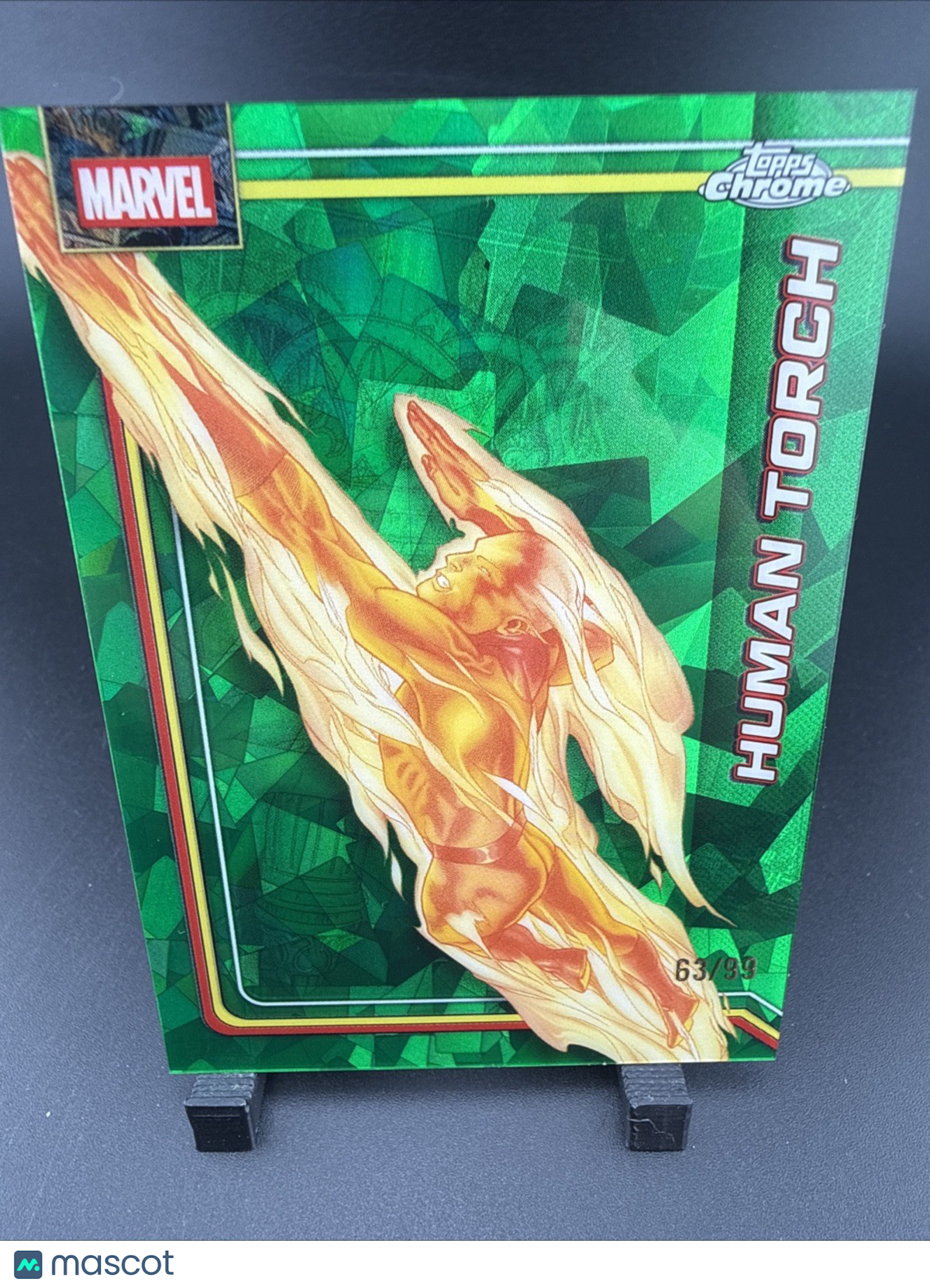 2026 Topps Chrome Marvel Human Torch Green Sapphire Refractor /99 #051