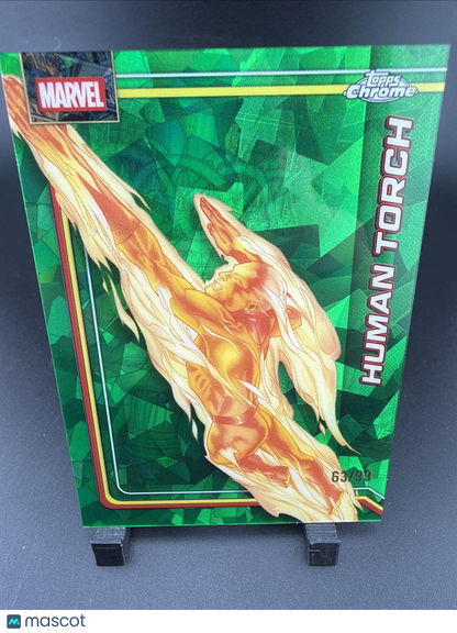 2026 Topps Chrome Marvel Human Torch Green Sapphire Refractor /99 #051