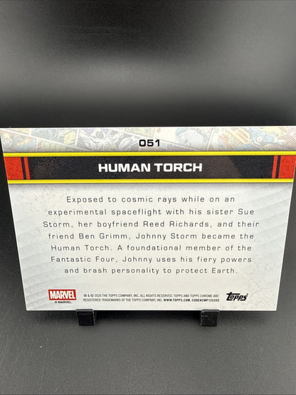 2026 Topps Chrome Marvel Human Torch Green Sapphire Refractor /99 #051