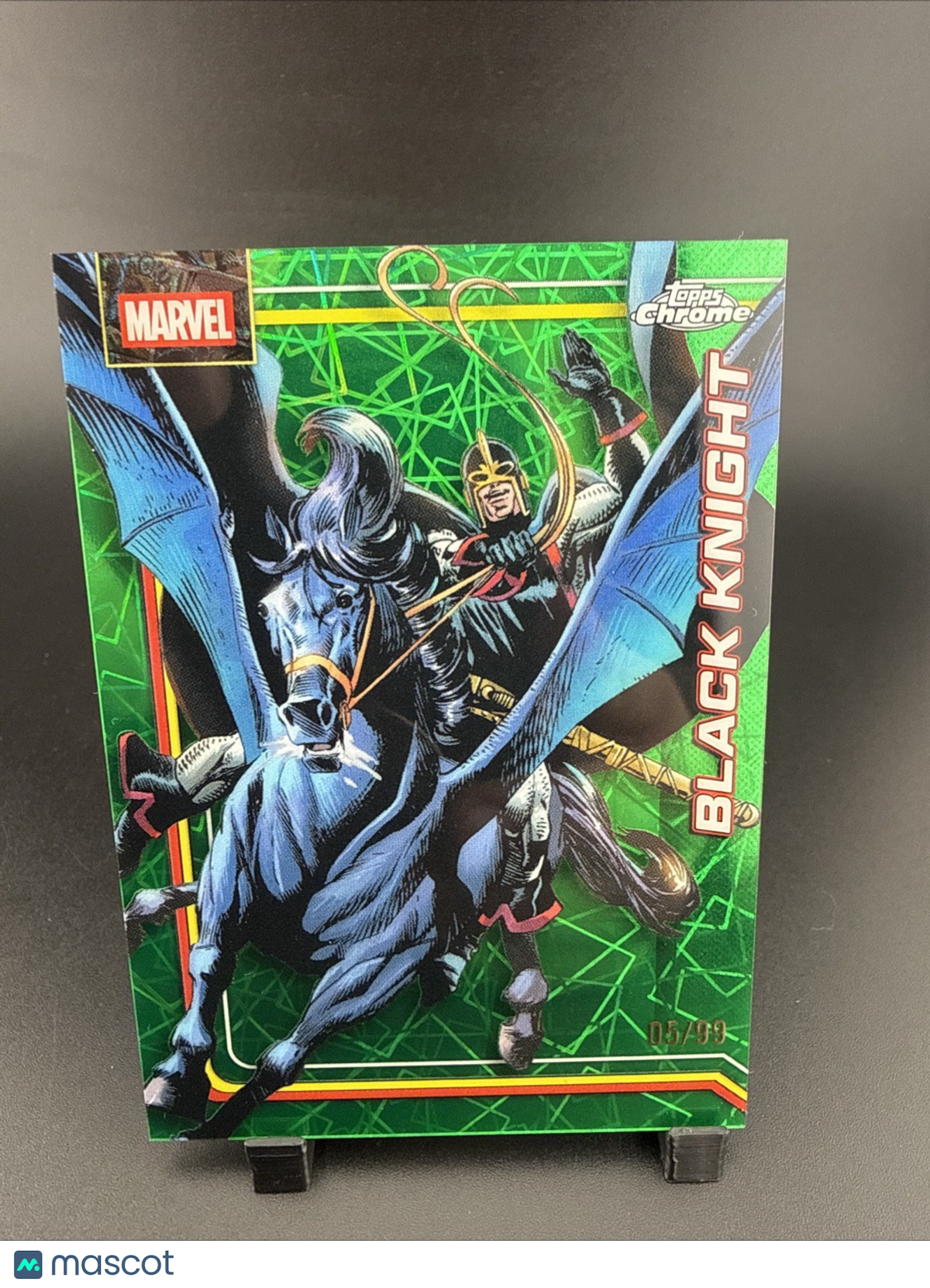 2026 Topps Chrome Marvel Comics Black Knight #014 Green Seismic Refractor /99