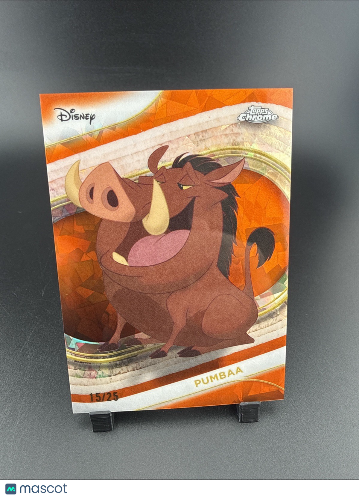 Pumba 💥🐗 BASE SET ORANGE REFRACTOR /25! 2025 Topps Chrome Disney