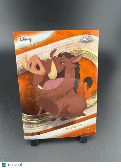 Pumba 💥🐗 BASE SET ORANGE REFRACTOR /25! 2025 Topps Chrome Disney