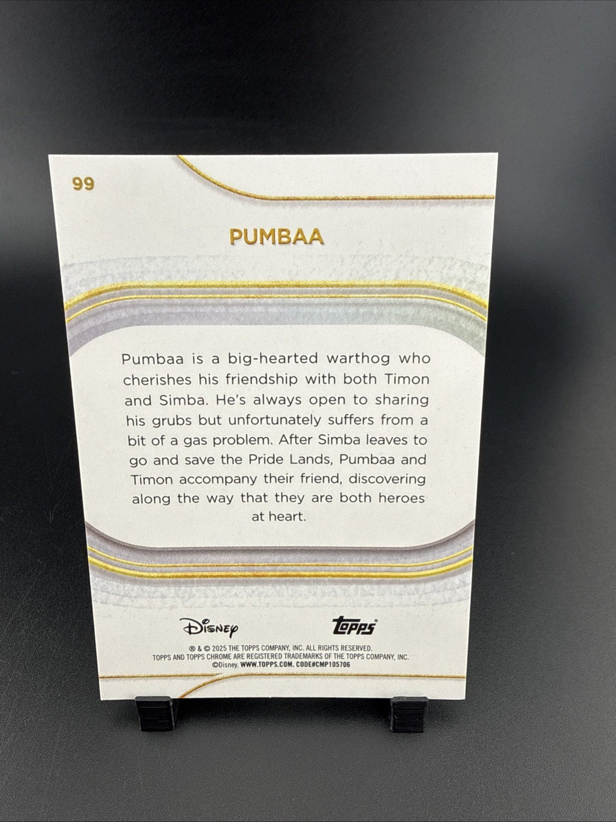 Pumba 💥🐗 BASE SET ORANGE REFRACTOR /25! 2025 Topps Chrome Disney
