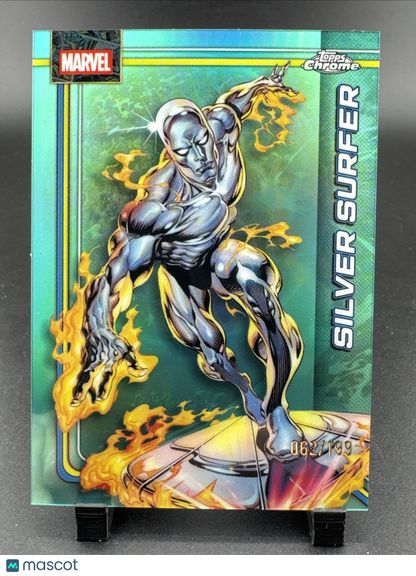 2026 Topps Chrome Marvel Silver Surfer Aqua Refractor 62/199