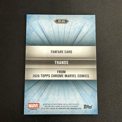 2026 Topps Chrome Marvel Comics Thanos Fanfare Refractor