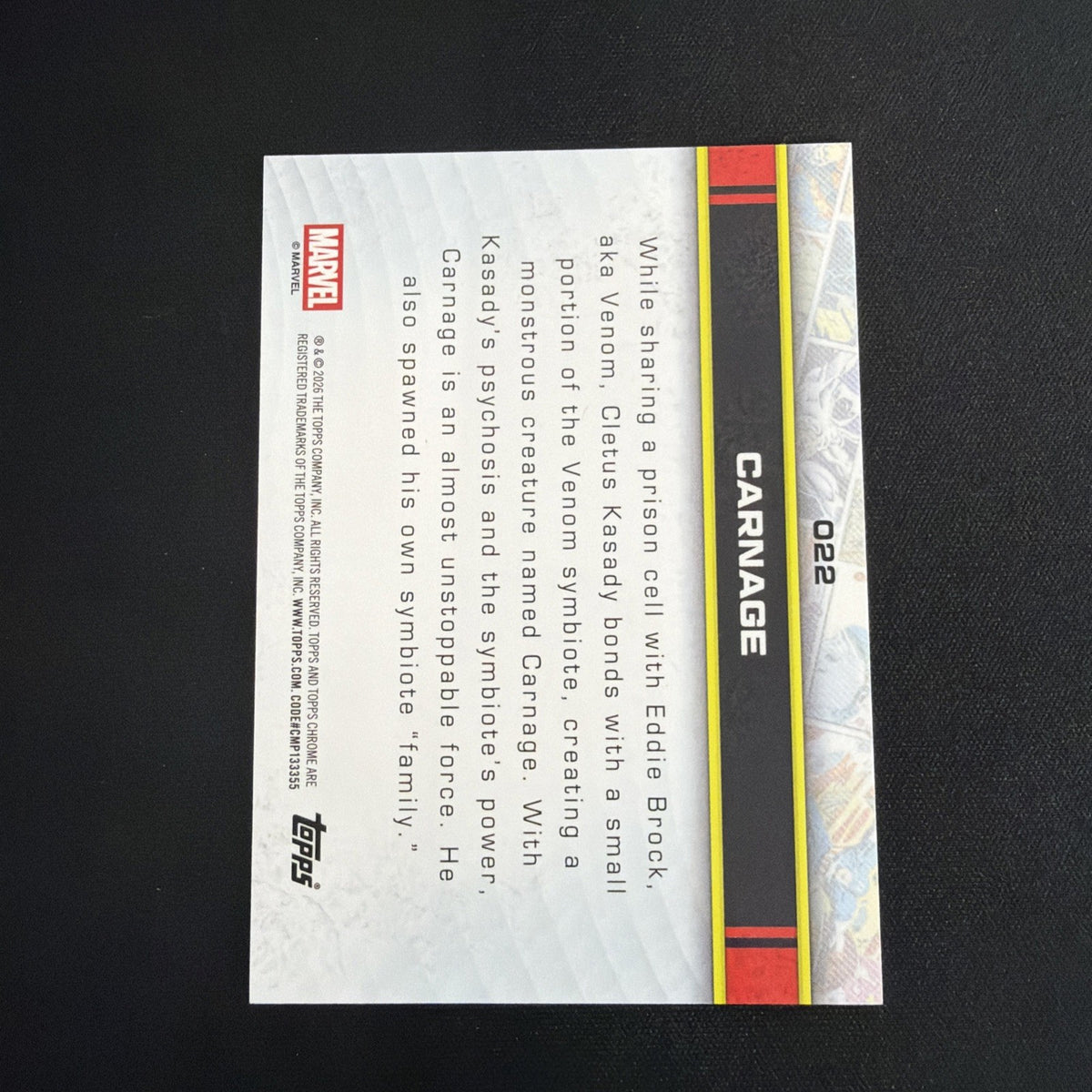 2026 Topps Chrome Marvel Comics Carnage X-Fractor Refractor Mega Box #022