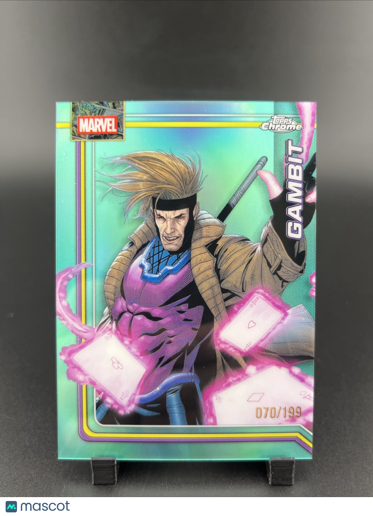 2026 Topps Marvel Comics Aqua Refractor Gambit 070/199
