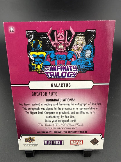 Upper Deck Marvel Allegiance Infinity Trilogy  "Galactus" RON LIM AUTO