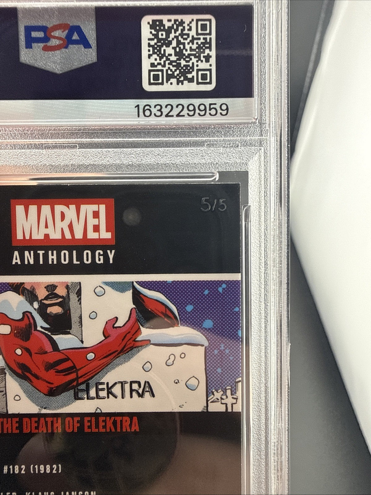 2026 Marvel Anthology THE DEATH OF ELEKTRA SHATTERED HOLO MINY PSA 9 /5!