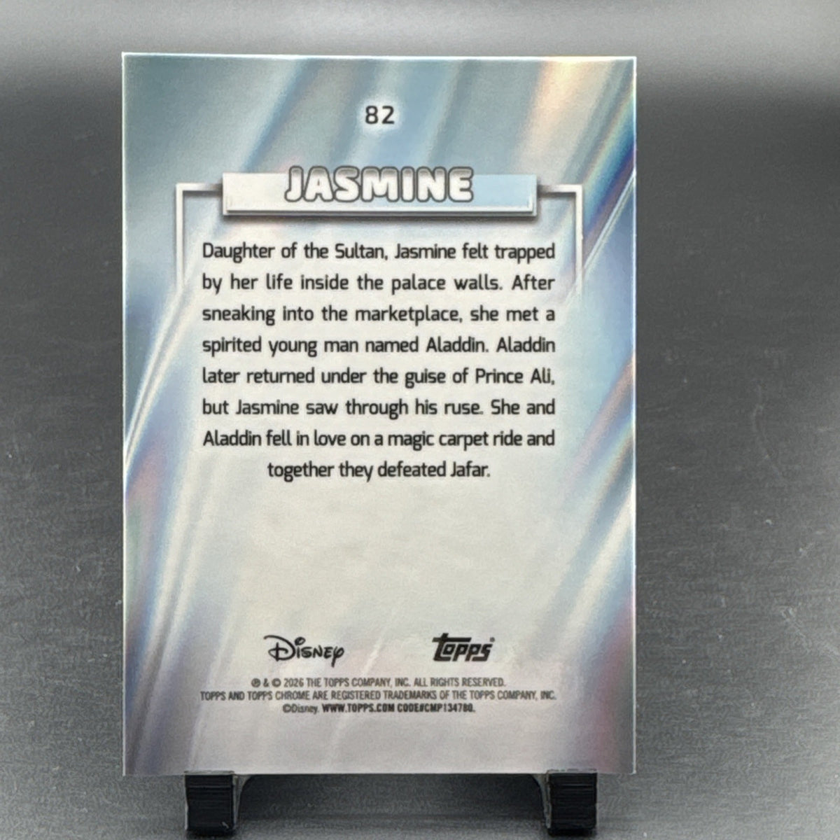 2026 Topps Chrome Sapphire Disney Jasmine Gold /50