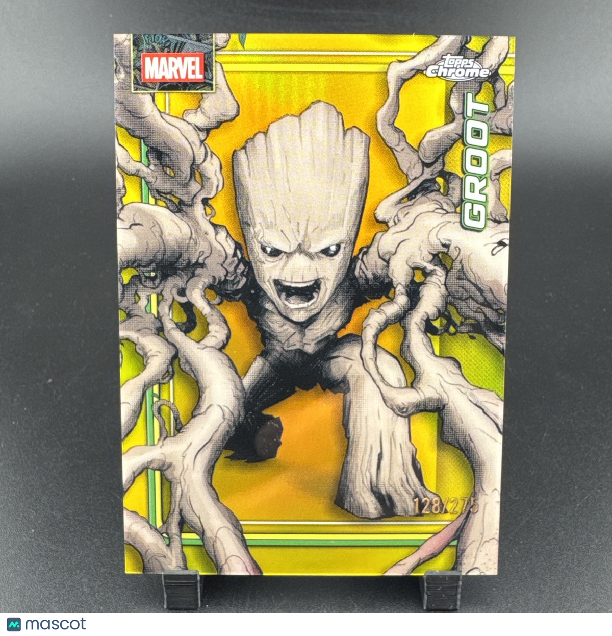 2026 Topps Chrome Marvel #046 Groot Yellow Refractor /275