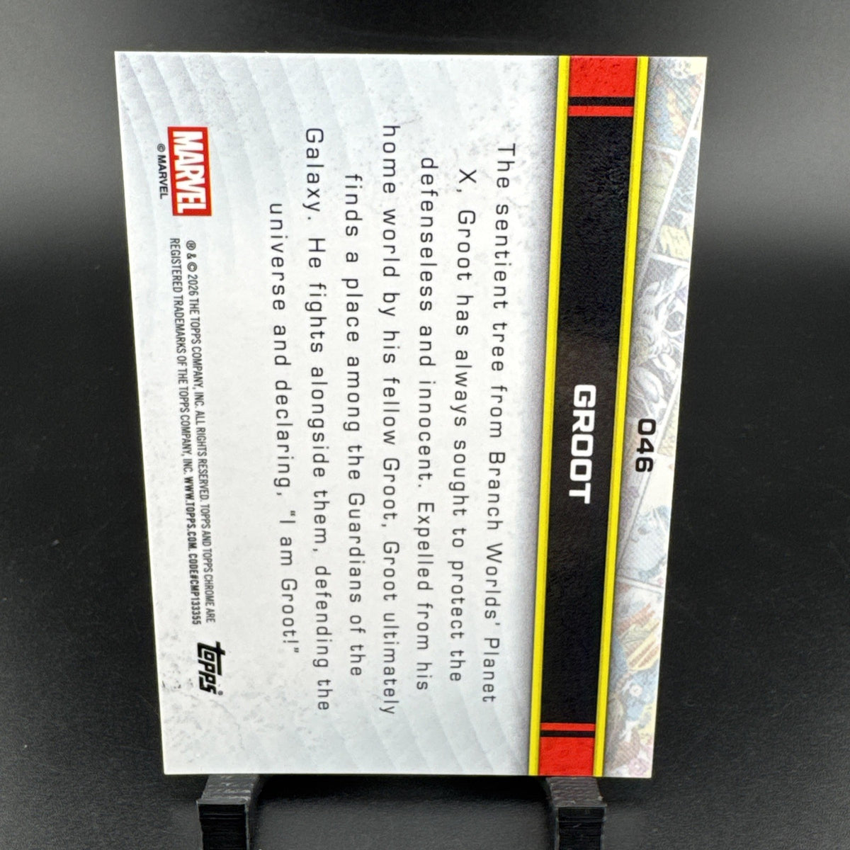 2026 Topps Chrome Marvel #046 Groot Yellow Refractor /275