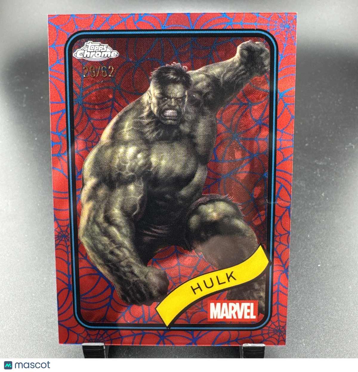 2025 Topps Marvel Chrome Hulk  29/62 Blue And Red Spider Web Parallel