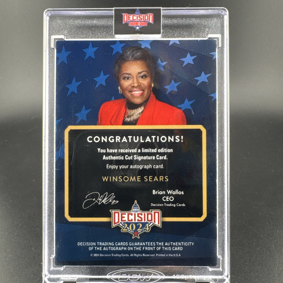 DECISION 2024 Winsome Sears Cut Signature 1/5