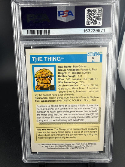 1990 Impel Marvel Universe Thing #6 PSA 8 NM-MINT
