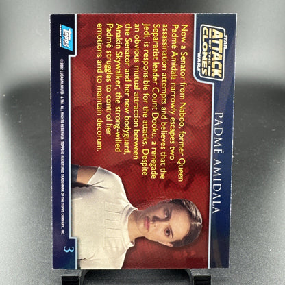 2002 Topps Star Wars Attack Of The Clones #3 PADME AMIDALA